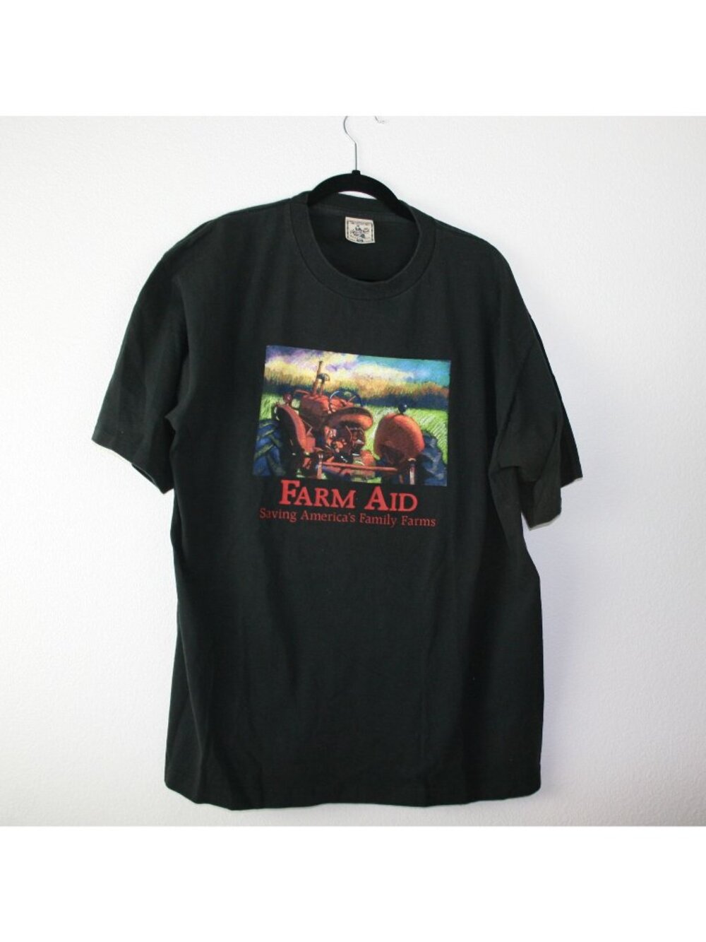 Farm Aid 2000 Black Graphic T Shirt XL Made In USA Willie Nelson Alan Jackson